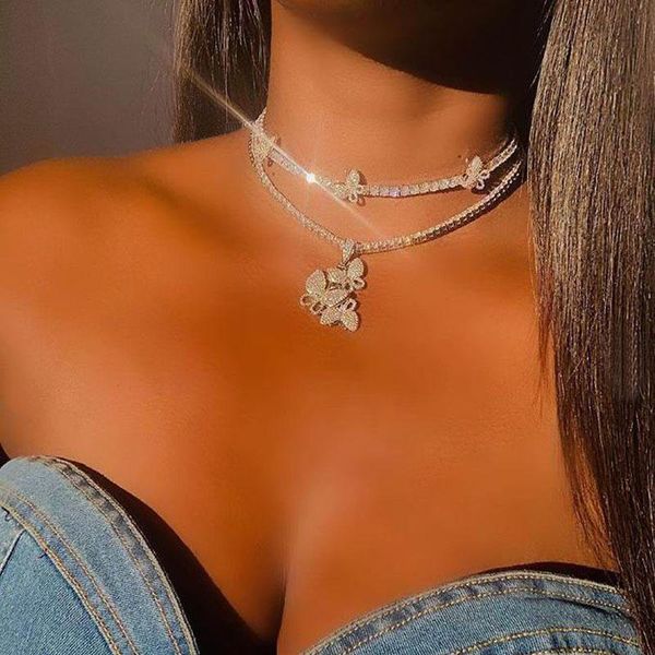 chokers iced out bling zircon 5mm tennis chain butterfly choker women hip hop fashio jewelry silver color butterflys charm necklace, Golden;silver
chokers iced out bling zircon 5mm tennis chain butterfly choker women hip hop fashio jewelry silver color butterflys charm necklace, Golden;silver