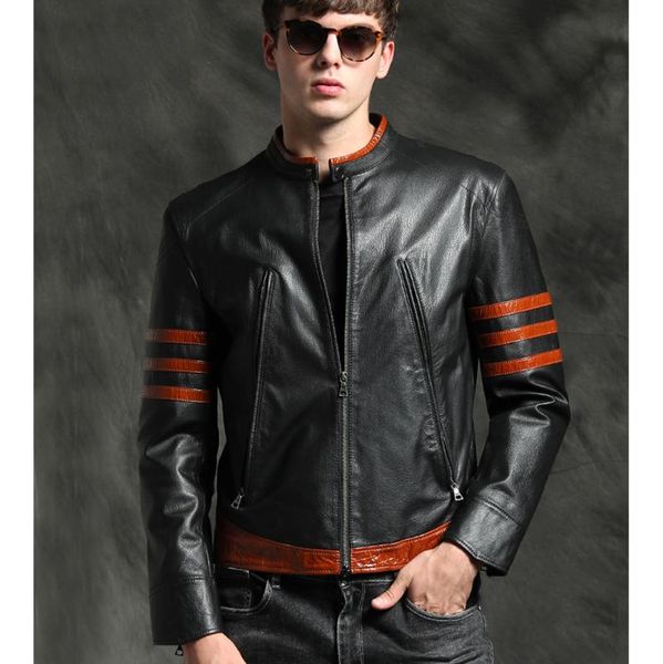 men slim long sleeve genuine leather black sheepskin coat 100% guaranteed real young men short leather genuine jacket
men slim long sleeve genuine leather black sheepskin coat 100% guaranteed real young men short leather genuine jacket