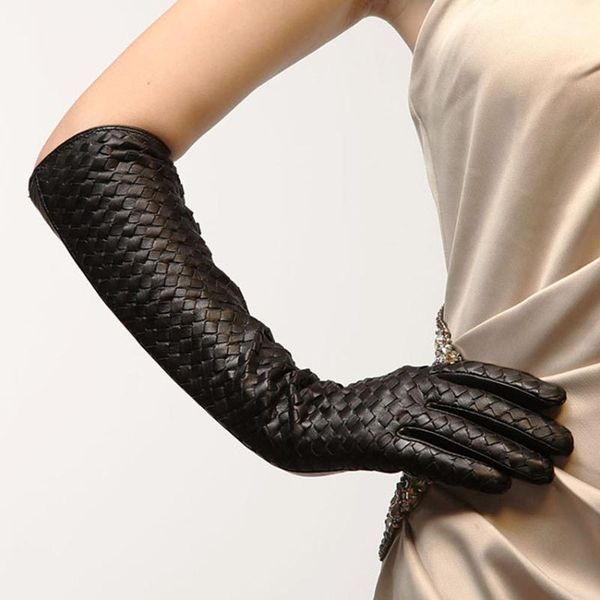 five fingers gloves women' hand woven fashion black long leather real sheepskin dance party l108nn-11, Blue;gray
five fingers gloves women' hand woven fashion black long leather real sheepskin dance party l108nn-11, Blue;gray
