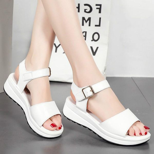 2020 new sandals women korean version of the wedge heel thick bottom middle heel flat bottom ladies wear sandals and slippers1, Black
2020 new sandals women korean version of the wedge heel thick bottom middle heel flat bottom ladies wear sandals and slippers1, Black