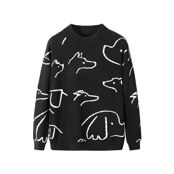 clothing autumn pullover pull homme coat embroidery cartoon dog knitted sweater pullovers clothes for men 201212, White;black
clothing autumn pullover pull homme coat embroidery cartoon dog knitted sweater pullovers clothes for men 201212, White;black
