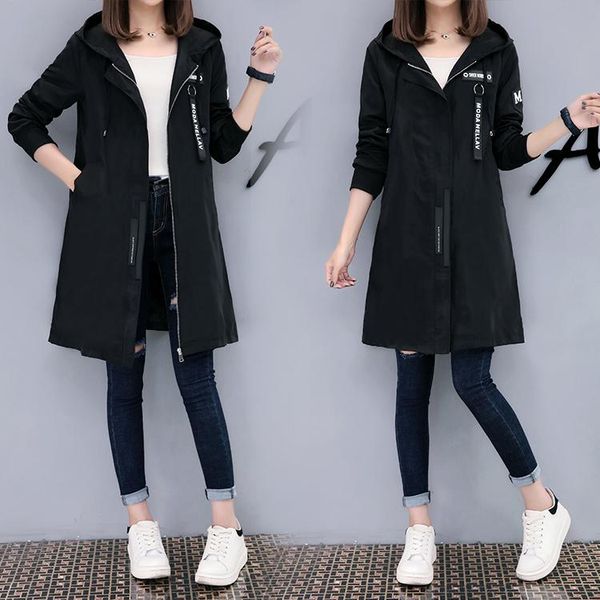 women's trench coats spring autumn coat women causal long sleeve with hood medium army green female casaco feminino, Tan;black
women's trench coats spring autumn coat women causal long sleeve with hood medium army green female casaco feminino, Tan;black