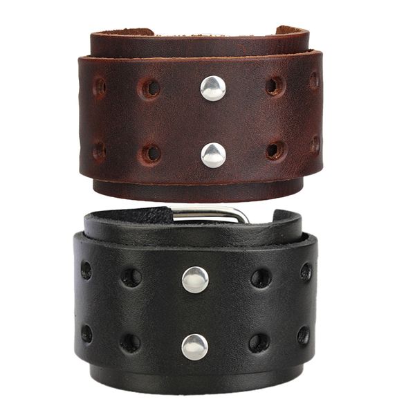 bracelet punk personality black&brown pu leather double buckles jewelry 2pcs, Golden;silver
bracelet punk personality black&brown pu leather double buckles jewelry 2pcs, Golden;silver