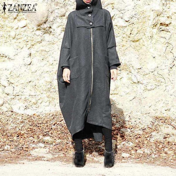 women's hooded sweatshirts 2020 zanzea casual zipper coats midi vestidos button long sleeve traksuits outerwears oversized hoody1, Black
women's hooded sweatshirts 2020 zanzea casual zipper coats midi vestidos button long sleeve traksuits outerwears oversized hoody1, Black
