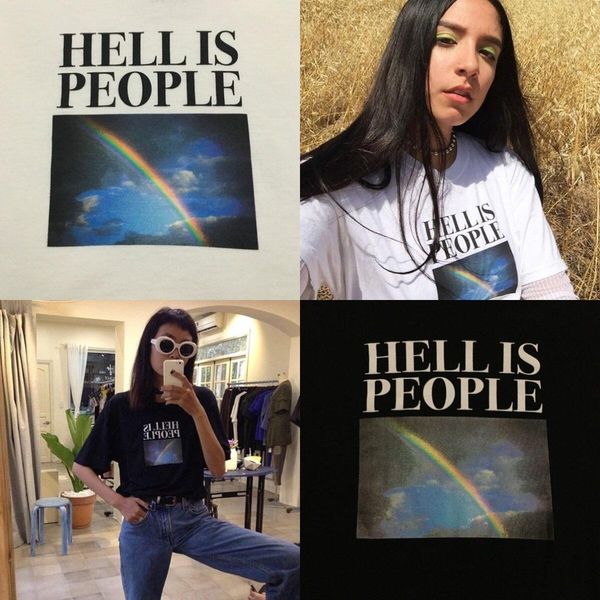 hahayulemen women tumblr grunge tee hell is people rainbow print quotes graphic t-shirt harajuku street wear cool outfit, White
hahayulemen women tumblr grunge tee hell is people rainbow print quotes graphic t-shirt harajuku street wear cool outfit, White