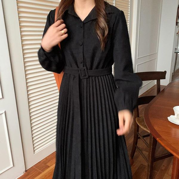 casual dresses 2021 autumn spring women dress soild korean style silm pleated fashion female vintage elegant midi corduroy long sleeve, Black;gray
casual dresses 2021 autumn spring women dress soild korean style silm pleated fashion female vintage elegant midi corduroy long sleeve, Black;gray