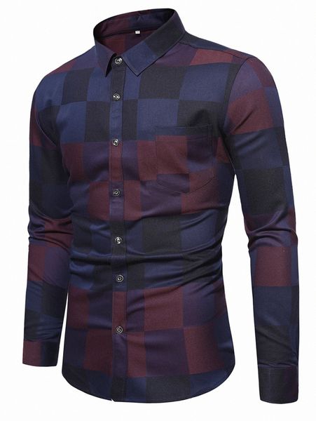 men checkered button through shirt u9mi#, White;black