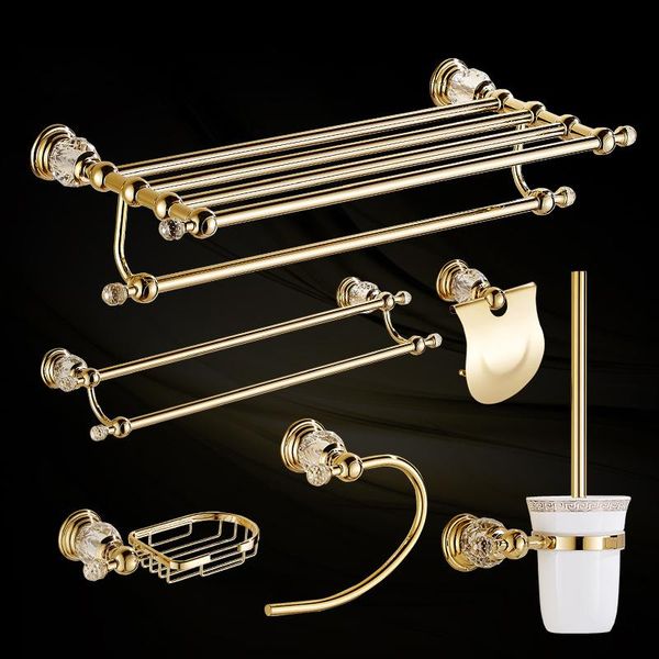 bath accessory set european bathroom accessories shiny gold crystal towel rack metal toothpaste holder wall hanging swivel bar
bath accessory set european bathroom accessories shiny gold crystal towel rack metal toothpaste holder wall hanging swivel bar