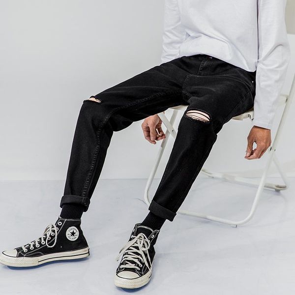 black ripped jeans for mens 2021 fashion trends korean slim fit clothing teens stretch denim trousers harajuku streetwear pants, Blue
black ripped jeans for mens 2021 fashion trends korean slim fit clothing teens stretch denim trousers harajuku streetwear pants, Blue