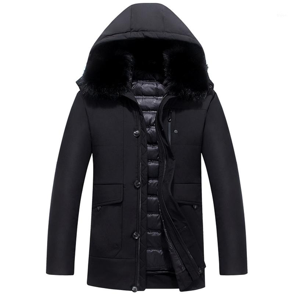 2019 new winter jacket men's warm fashion fur collar coat long men's thick coat1, Black
2019 new winter jacket men's warm fashion fur collar coat long men's thick coat1, Black