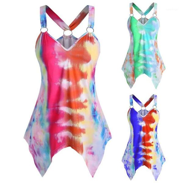 women's tanks & camis selling -5xl women fashion summer blouse v neck sleeveless tie dye irregular hem camisole1, White
women's tanks & camis selling -5xl women fashion summer blouse v neck sleeveless tie dye irregular hem camisole1, White