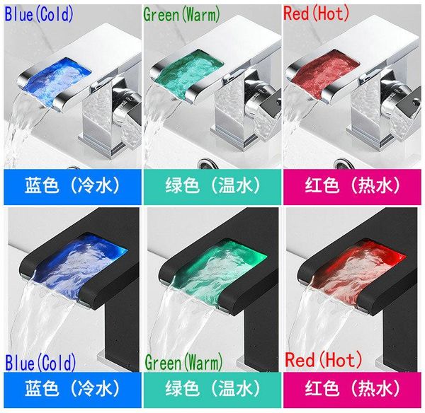 bathroom sink faucets led temperature-controlled wash basin tap and cold glowing faucet personality color-changing waterfall
bathroom sink faucets led temperature-controlled wash basin tap and cold glowing faucet personality color-changing waterfall