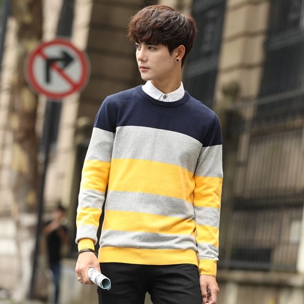 winter new men's slim fit striped cotton sweater o-neck pullover male brand clothing new knitted sweater ropa hombre 201026, White;black
winter new men's slim fit striped cotton sweater o-neck pullover male brand clothing new knitted sweater ropa hombre 201026, White;black