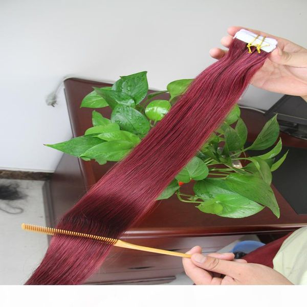 tape in human hair extensions 40pcs #99j red wine 100g 10 to 26 inch machine made remy hair on adhesives tape pu skin weft invisible, Black
tape in human hair extensions 40pcs #99j red wine 100g 10 to 26 inch machine made remy hair on adhesives tape pu skin weft invisible, Black