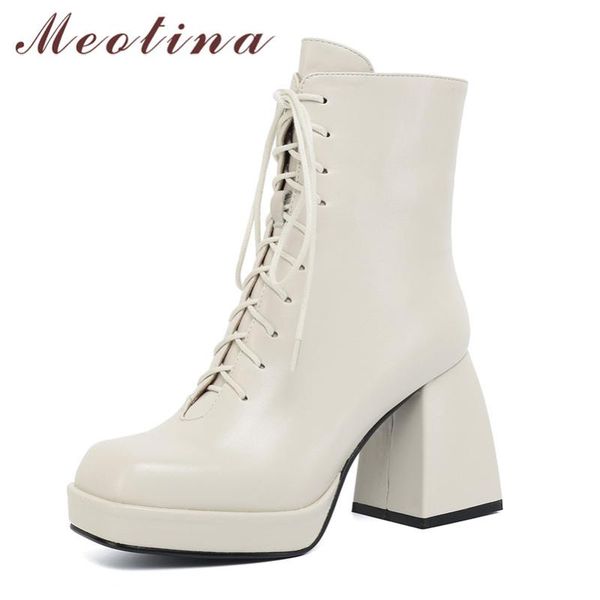 boots meotina women short shoes zipper platform extreme high heel ankle square toe thick heels lace up lady size 43, Black
boots meotina women short shoes zipper platform extreme high heel ankle square toe thick heels lace up lady size 43, Black