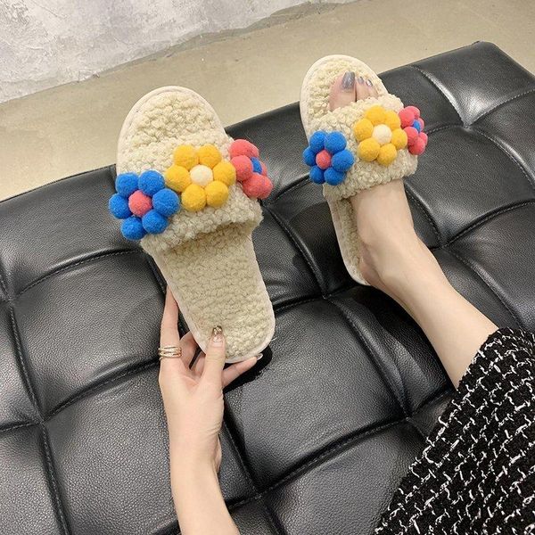 slippers warm women shoes woman faux fur winter flower fashion slip on flat female slides plus size, Black
slippers warm women shoes woman faux fur winter flower fashion slip on flat female slides plus size, Black