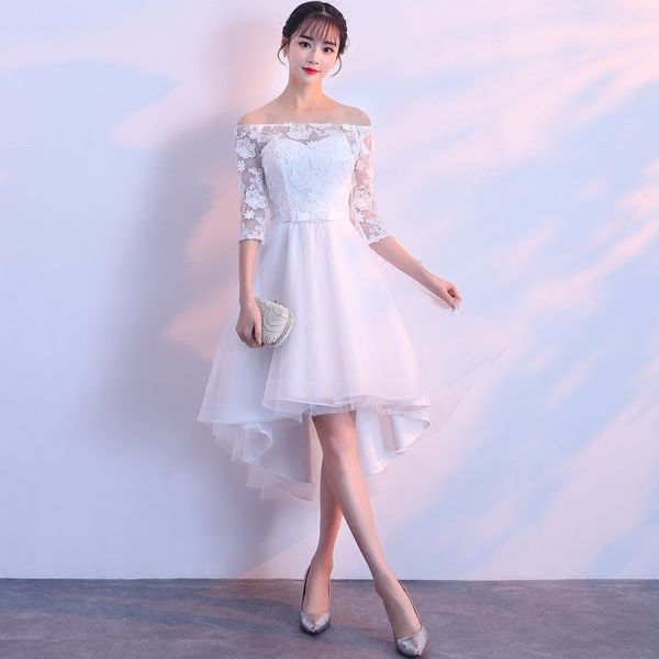 Robe de soiree White lace up Slim Off Shoulder vestido de festa evening dress Appliques Short Front Long Back Party Prom dresses
Robe de soiree White lace up Slim Off Shoulder vestido de festa evening dress Appliques Short Front Long Back Party Prom dresses