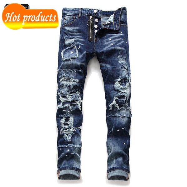 2020 spring fashion slender pencil pants men fine comfortable fit denim jeans total length breeches casual cotton wool, Blue
2020 spring fashion slender pencil pants men fine comfortable fit denim jeans total length breeches casual cotton wool, Blue