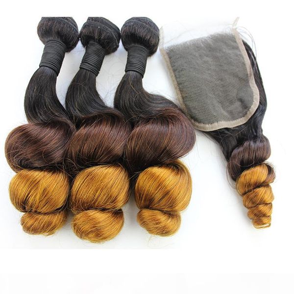 ombre human hair weave loose wave with closure brazilian virgin human hair bundles closure three tone 10-22 inch, Black
ombre human hair weave loose wave with closure brazilian virgin human hair bundles closure three tone 10-22 inch, Black
