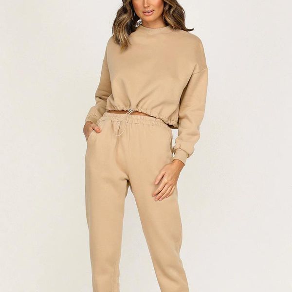 oeak solid casual sports set women batwing long sleeve loose cropped and elastic waist soft home full length pants sets, Gray
oeak solid casual sports set women batwing long sleeve loose cropped and elastic waist soft home full length pants sets, Gray