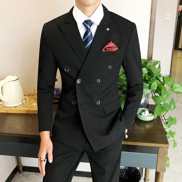 men's suits & blazers autumn men business party 3-piece set large size slim fit double-breasted striped suit blazer coat and pants vest, White;black
men's suits & blazers autumn men business party 3-piece set large size slim fit double-breasted striped suit blazer coat and pants vest, White;black