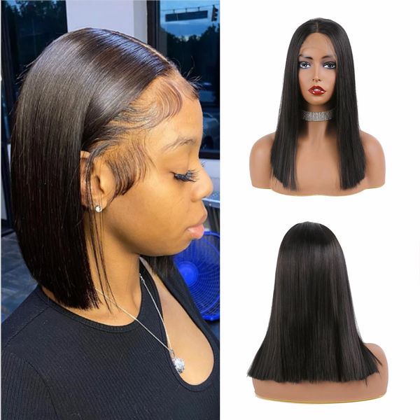 costume accessories 180% density short bob synthetic lace front wig black silky straight with babyhair for women daily preplucked glueless, Silver
costume accessories 180% density short bob synthetic lace front wig black silky straight with babyhair for women daily preplucked glueless, Silver