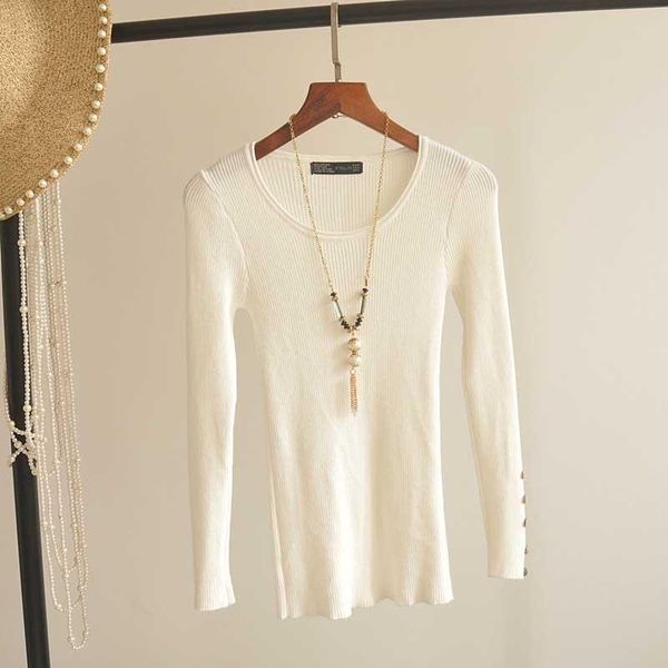 2019 новая осень зима женщин вязаный низкий нарезка o шеи тонкий полные рукава кнопка пуловеры сплошной свитер женское нижнее белье вершины, White;black 
2019 новая осень зима женщин вязаный низкий нарезка o шеи тонкий полные рукава кнопка пуловеры сплошной свитер женское нижнее белье вершины, White;black