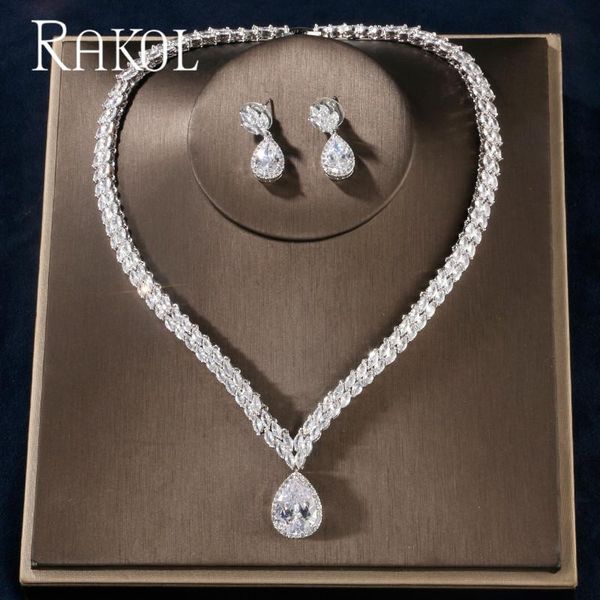 rakol luxury cubic zirconia water drop jewelry sets for elegant brides women wedding party dinner dress rs81680k, Silver
rakol luxury cubic zirconia water drop jewelry sets for elegant brides women wedding party dinner dress rs81680k, Silver