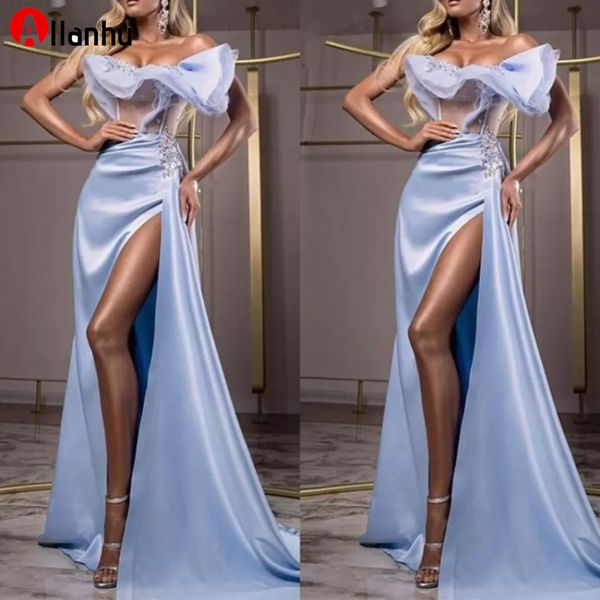 2022 2022 new lavender mermaid evening dresses off shoulder thigh-high slits sweep train ruffles illusion formal see through prom party gown, Black
2022 2022 new lavender mermaid evening dresses off shoulder thigh-high slits sweep train ruffles illusion formal see through prom party gown, Black