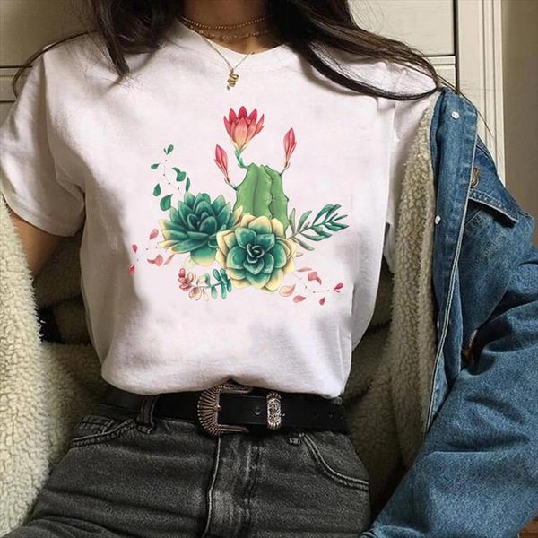 women lady tees print graphic cactus plant floral flower casual clothing clothes clothing female t shirt womens t shirt, White
women lady tees print graphic cactus plant floral flower casual clothing clothes clothing female t shirt womens t shirt, White