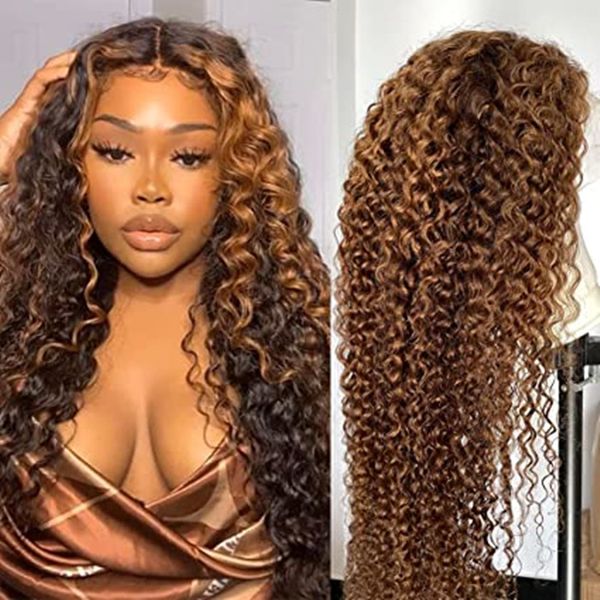 highlight hd transparent lace front wig human hair pre plucked 150% density flawless hairline curly wigs for black women 4/30 colored wigs, Black;brown
highlight hd transparent lace front wig human hair pre plucked 150% density flawless hairline curly wigs for black women 4/30 colored wigs, Black;brown