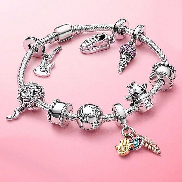 2020 2020 new 100%925 sterling silver spring eye cactus soccer guitar cream shoe bee fashion bracelet jewelry female ydgd#, White
2020 2020 new 100%925 sterling silver spring eye cactus soccer guitar cream shoe bee fashion bracelet jewelry female ydgd#, White