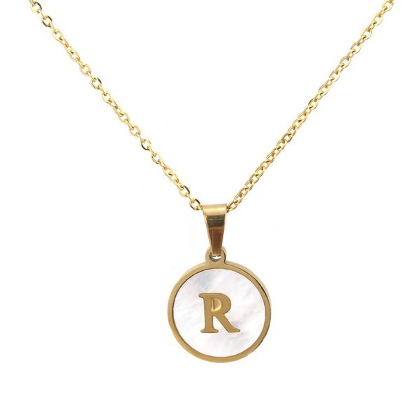 2021 new stainless steel round shellsimple golden english titanium steel pendant 26 letter alphabet necklace for gift factory sale, Silver
2021 new stainless steel round shellsimple golden english titanium steel pendant 26 letter alphabet necklace for gift factory sale, Silver