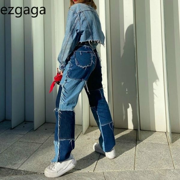 ezgaga patchwork jeans women color block high waist tassel contrast trouser casual streetwear denim pants ladies pockets fashion 201029, Blue
ezgaga patchwork jeans women color block high waist tassel contrast trouser casual streetwear denim pants ladies pockets fashion 201029, Blue