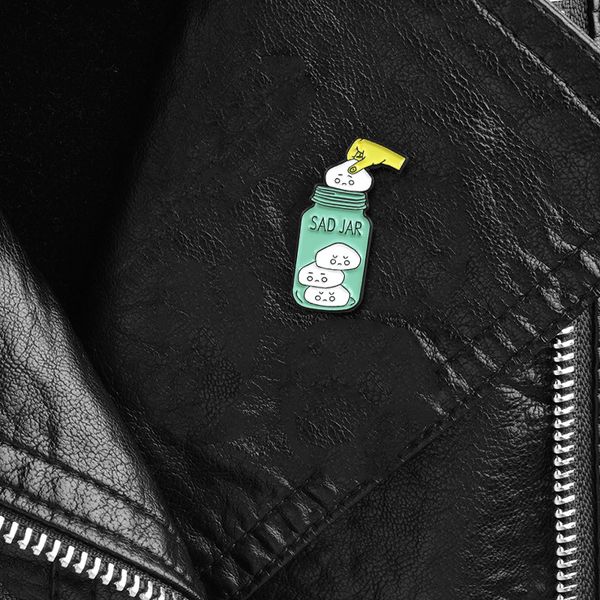 white wowotou doesn't want to enter the sad jar pin badges cartoon dripping oil brooch versatile clothing accessories, Blue
white wowotou doesn't want to enter the sad jar pin badges cartoon dripping oil brooch versatile clothing accessories, Blue