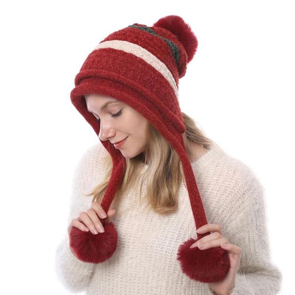 beanie/skull caps womens soft warm chenille stripe earflap beanie female autumn winter knit pom poms thermal hats, Blue;gray
beanie/skull caps womens soft warm chenille stripe earflap beanie female autumn winter knit pom poms thermal hats, Blue;gray