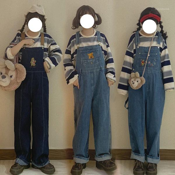 cute women's denim suspender straps jumpsuit straight trousers lovely embroidery overall jeans loose pants vintage style1, Black;white
cute women's denim suspender straps jumpsuit straight trousers lovely embroidery overall jeans loose pants vintage style1, Black;white