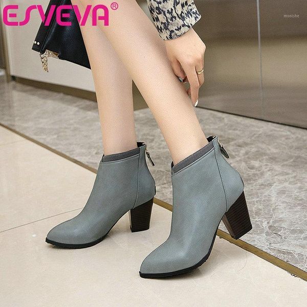 boots esveva 2021 pu leather ankle women winter shoes pointed toe square high heel zipper classic size 34-431, Black
boots esveva 2021 pu leather ankle women winter shoes pointed toe square high heel zipper classic size 34-431, Black