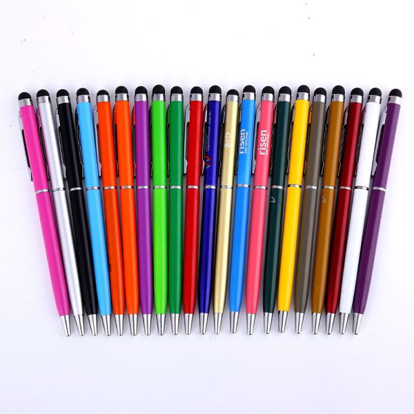 22 Colors Metal Ballpoint Pen Creative Stylus Touch For Writing Stationery Office & School Ballpen Black Blue Lnk Custom Order