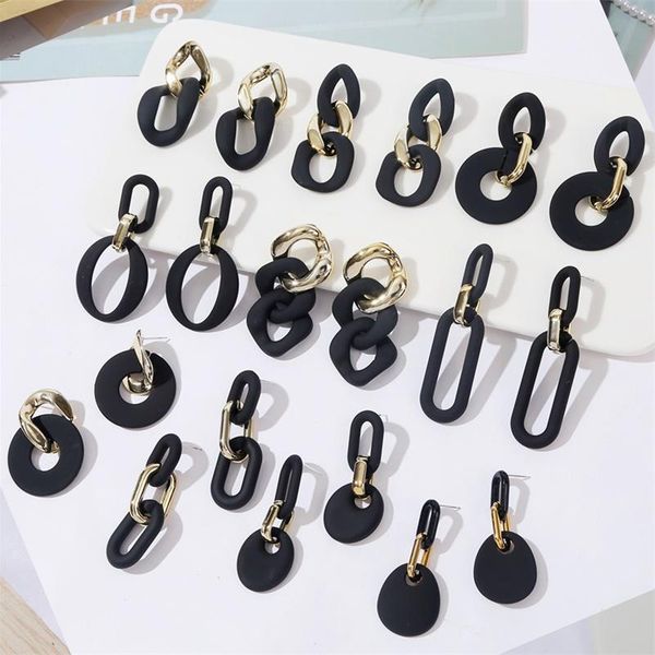 women's statement gold black oval round geometric chain dangle earrings for women vintage acrylic resin earring party jewelry, Silver
women's statement gold black oval round geometric chain dangle earrings for women vintage acrylic resin earring party jewelry, Silver