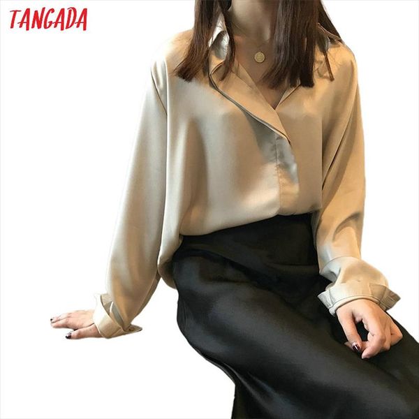 tangada women elegant solid oversized shirts turn down collar long sleeve office ladies work wear blouses asf06, White
tangada women elegant solid oversized shirts turn down collar long sleeve office ladies work wear blouses asf06, White