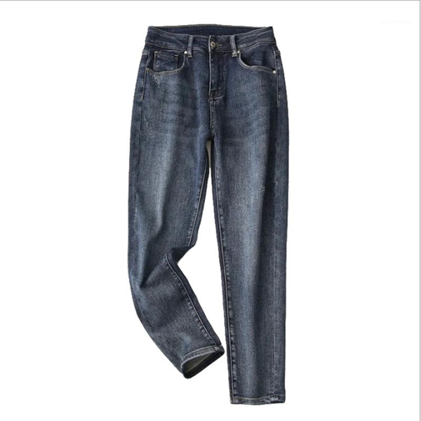 high waist straight women jeans vintage slim casual wild chic boyfriend style straight nine-point jeans female pants 2020 winter1, Blue
high waist straight women jeans vintage slim casual wild chic boyfriend style straight nine-point jeans female pants 2020 winter1, Blue