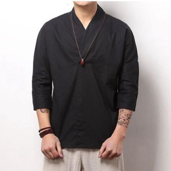 vogue shirts men baggy cotton linen solid color 3/5 sleeve v neck shirt nice autum blouses cool breathable men clothes1, White;black
vogue shirts men baggy cotton linen solid color 3/5 sleeve v neck shirt nice autum blouses cool breathable men clothes1, White;black