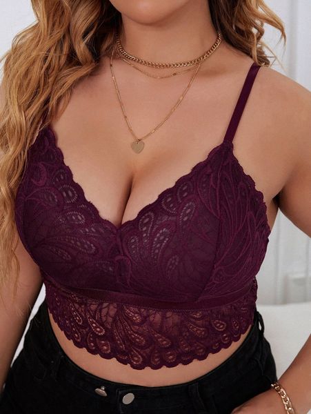 plus lace longline bra w7yf#, Black;white 
plus lace longline bra w7yf#, Black;white