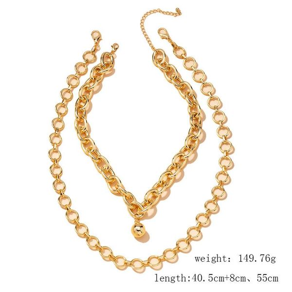 2021 ins gold chain double layers club rock hip-hop choker necklaces trendy korean fashion women party jewelry, Silver
2021 ins gold chain double layers club rock hip-hop choker necklaces trendy korean fashion women party jewelry, Silver