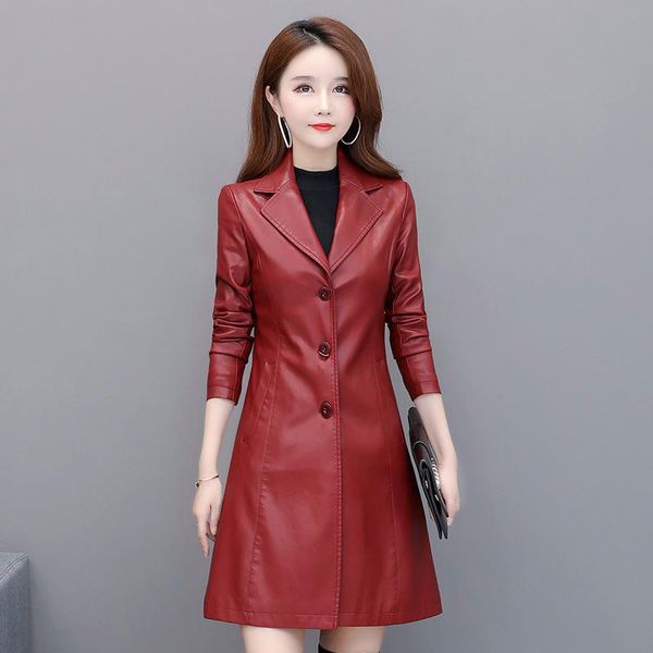 han edition of autumn new fund fashion show thin waist temperament receive leather jacket leather female long, Black;brown
han edition of autumn new fund fashion show thin waist temperament receive leather jacket leather female long, Black;brown