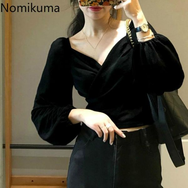 women's blouses & shirts nomikuma autumn korean chic retro gold velvet elegant v-neck pleated lantern sleeve slim waist blouse women bl, White
women's blouses & shirts nomikuma autumn korean chic retro gold velvet elegant v-neck pleated lantern sleeve slim waist blouse women bl, White