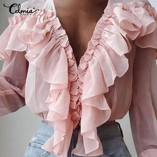 celmia soild color long sleeve ruffled stitching women blouse fashion office deep v-neck shirt casual elegant blusas s-5xl1, White
celmia soild color long sleeve ruffled stitching women blouse fashion office deep v-neck shirt casual elegant blusas s-5xl1, White