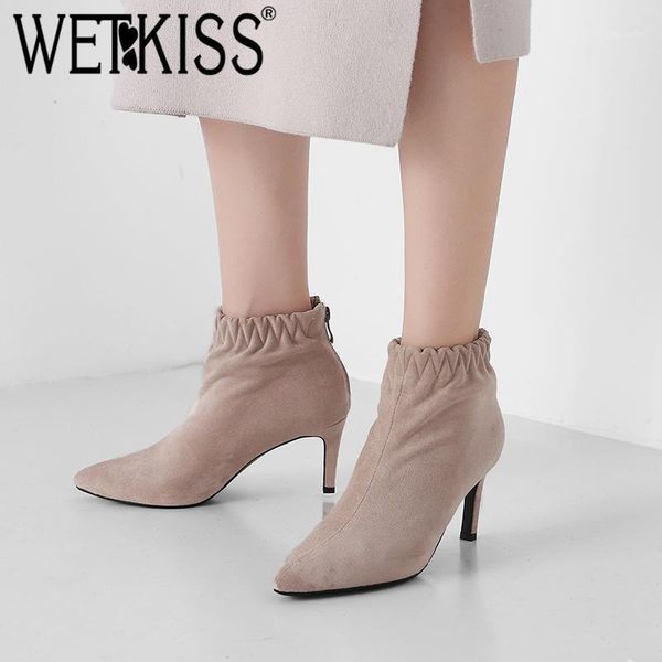 wetkiss winter thin high heels women boots pointed toe flock short plush footwear female ankle boot shoes woman 2020 new black1, Black
wetkiss winter thin high heels women boots pointed toe flock short plush footwear female ankle boot shoes woman 2020 new black1, Black