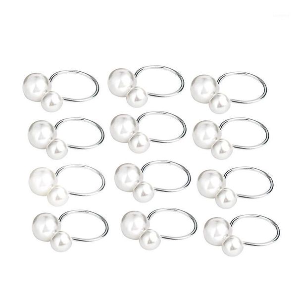 12pcs l table set wire towel buckle pearl napkin ring napkin ring cloth buckle1
